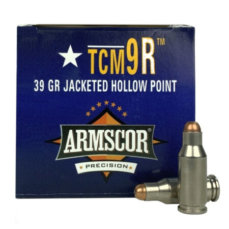 an image of the product Armscor .22 TCM 9R 39 Gr. Jacketed Hollow Point- Box of 100 - 50328