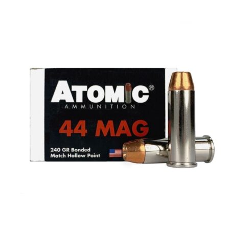 an image of the product Atomic .44 Remington Magnum 240 Gr. Bonded Match Hollow Point- Box of 50 - A00440