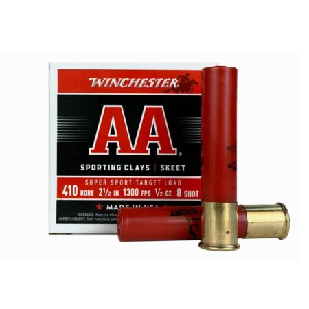 an image of the product Winchester AA Super Sport Target .410 Bore 2-1/2" 1/2 oz #8 Shot- Box of 25 - AASC418