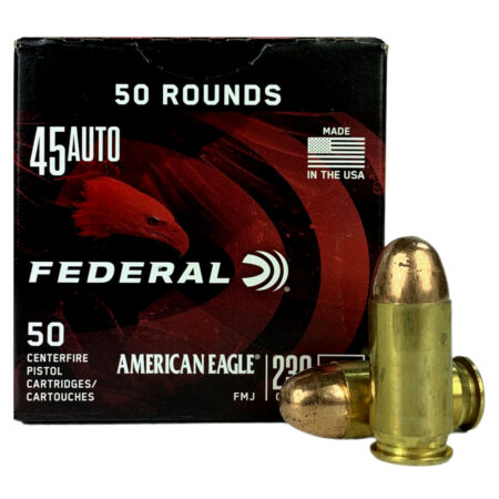 an image of the product Federal American Eagle .45 ACP 230 Gr. Full Metal Jacket- Box of 50