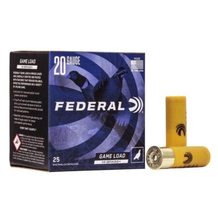 an image of the product Federal Game-Load Hi-Brass 20 Gauge 2-3/4" 1 oz. #6 Shot- Box of 25 - H2046