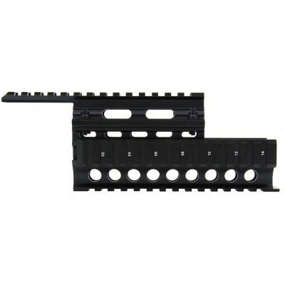 AK Light Weight 2-Piece Drop-In Quad Rail- Aluminum Black- HGAK-1