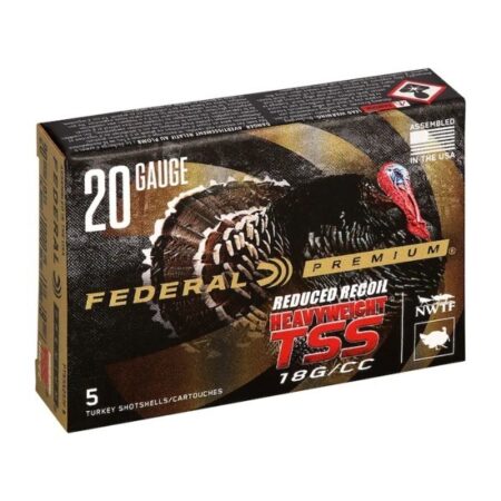 an image of the product Federal Premium Reduced Recoil Heavyweight TSS 20 Gauge 2-3/4" 1-1/8 oz #9 Shot- Box of 5 - PTSSX257F9