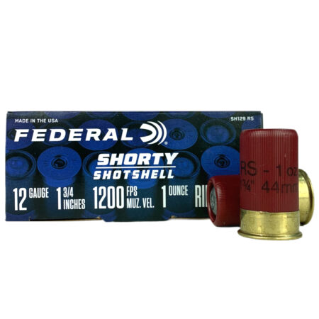 an image of the product Federal Shorty Shotshell 12 Gauge 1-3/4" 1 oz Rifled Hollow Point Slug- Box of 10