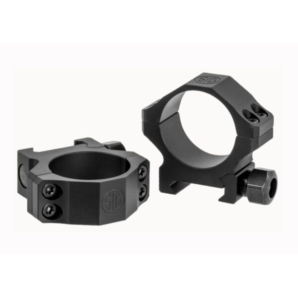 SIG SAUER ALPHA1 Hunting Scope Rings, 30mm Low, Aluminum, Complete Set- Black- SOA10011