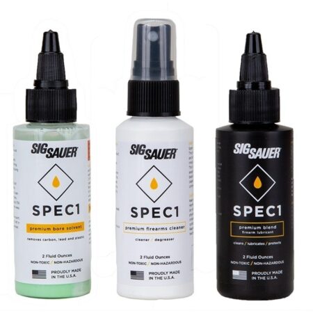 an image of the product SIG SAUER SPEC1 Combo Pack, Lubricant, Bore Solvent, Firearm Degreaser- 2 oz- SPEC1-2OZ-COMBOPACK