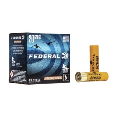 an image of the product Federal Speed-Shok 20 Gauge 3" 7/8 oz. #2 Non-Toxic Steel Shot- Box of 25 - WF2092