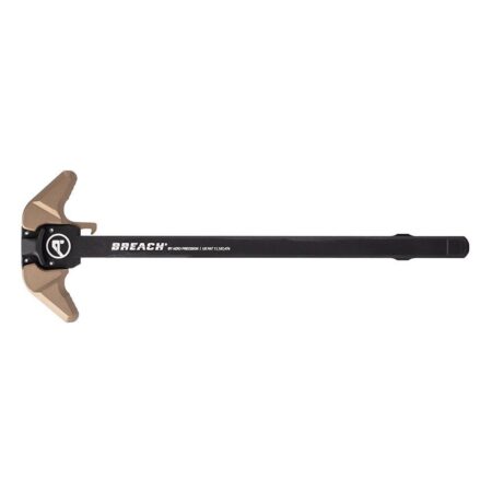 an image of the product Aero Precision AR-10 M5 Breach Ambidextrous Charging Handle Assembly w/ Small Lever- Black/Tan Anodized- APRA700320C