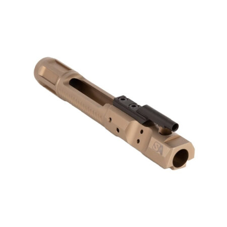 an image of the product Superlative Arms AR-15 Full Auto Bolt Carrier Group Assembly w/ Direct Impingement- Right Handed- Steel Tan DLC - SABC-15-DI-RFT-DLC