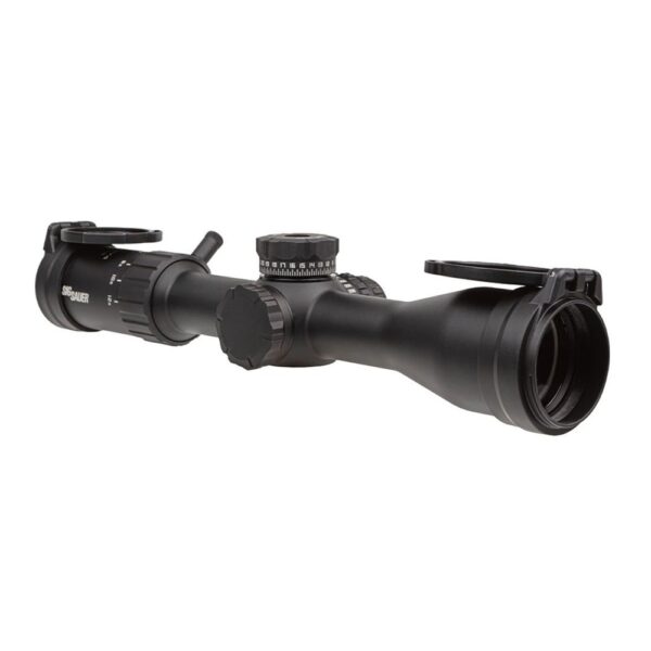 SIG SAUER WHISKEY4 2.5-10x42mm Hunting Rifle Scope 30mm Main Tube, Illuminated Hellfire QuadPlex Reticle- Black- SOW42004