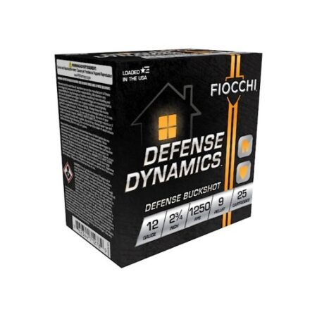 an image of the product Fiocchi Defense Dynamics 12 Gauge 2-3/4" 00 Buckshot 9 Pellets- Box of 25 - 12EX9P