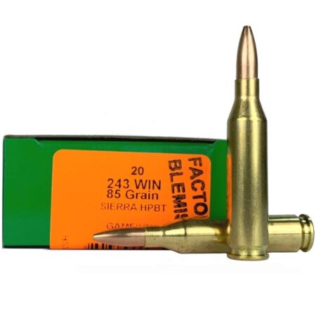 HSM Factory Blemish .243 Winchester 85 Gr. Sierra GameKing Hollow Point Boat Tail- Box of 20- 243-9-N-FB