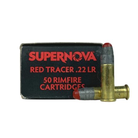 an image of the product SuperNova Tracer .22 Long Rifle 40 Gr. Lead Round Nose- Bright Red- Box of 50 - PMSN22LRR