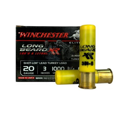 an image of the product Winchester Longbeard XR 20 Gauge 3" 1-1/4 oz #6 Copper Plated Shot- Box of 10 - STLB2036