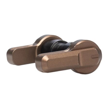 an image of the product Aero Precision AR-15/AR-10 Pro Ambidextrous Safety Selector 45/90Â° Throw- Kodiak Brown Anodized - APRH102053C