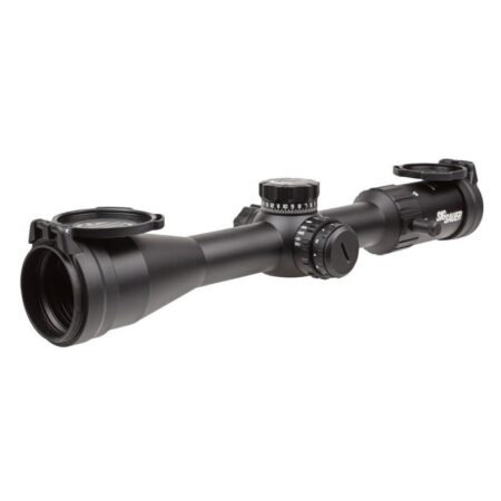 SIG SAUER WHISKEY4 4-16x44mm Hunting Rifle Scope 30mm Main Tube Illuminated Milling Hunter 0.25 MOA Reticle, FFP, Exposed Zero Stop- Black- SOW44002