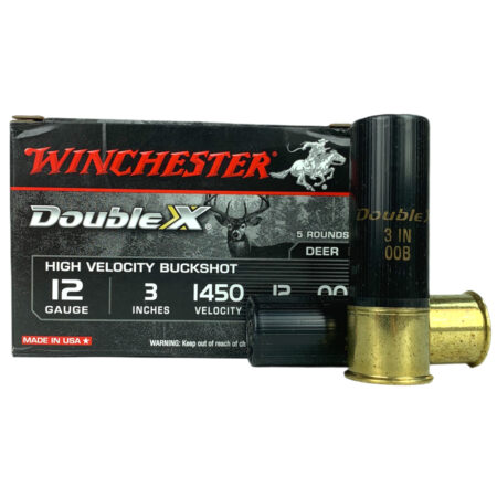 Winchester Double-X High Velocity 12 Gauge 3" 00 Buckshot 12 Plated Pellets- Box of 5- SB12300