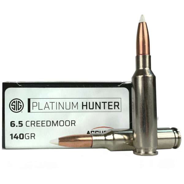 SIG SAUER Platinum Hunter 6.5mm Creedmoor 140 Gr. Nosler Accubond- Box of 20- E65CMPH140-20