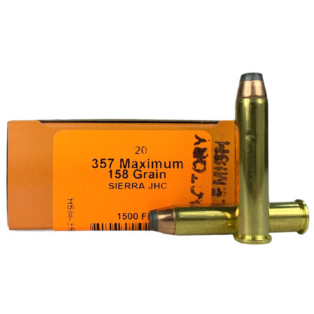 HSM Factory Blemished .357 Remington Maximum 158 Gr. Sierra Jacketed Hollow Cavity- Box of 20- 357MAX-2-N-FB