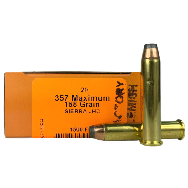 HSM Factory Blemished .357 Remington Maximum 158 Gr. Sierra Jacketed Hollow Cavity- Box of 20- 357MAX-2-N-FB