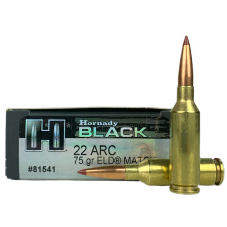 Hornady Black .22 ARC 75 Gr. ELD Match- Box of 20- 81541