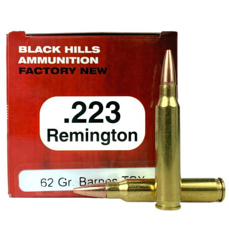 Black Hills .223 Remington 62 Gr. Barnes TSX Hollow Point- Lead-Free- Box of 50- D223N18