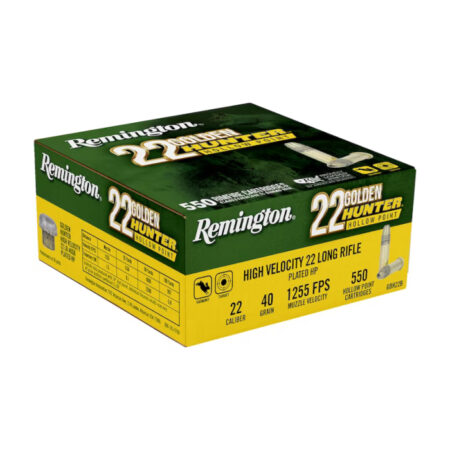 Remington Golden Hunter .22 Long Rifle 40 Gr. Plated Hollow Point- Box of 550- GBH22B