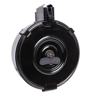 an image of the product KCI AK-47 7.62x39mm 75-Round Drum Magazine- Steel Black