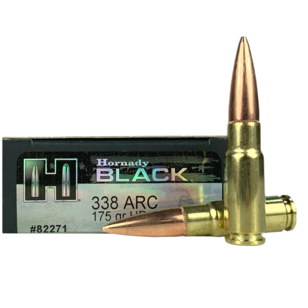 an image of the product Hornady Black .338 ARC 175 Gr. Hollow Point- Box of 20- 82271