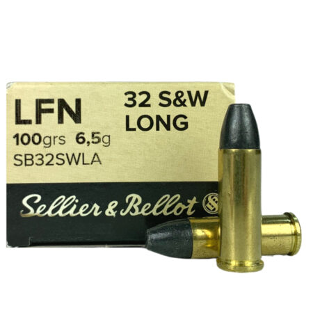 an image of the product Sellier & Bellot .32 S&W Long 100 Gr. Lead Flat Nose- Box of 50- SB32SWLA