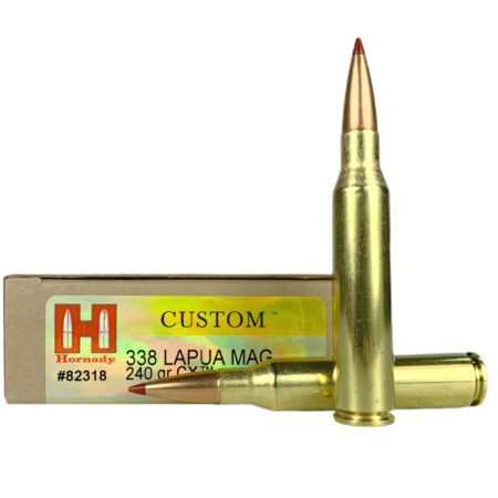 Hornady Custom .338 Lapua Magnum 240 Gr. CX Polymer Tip- Lead-Free- Box of 20
