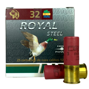 Rio Royal Steel 12 Gauge 2-3/4" 1-1/8 oz 32 Gram #3 Steel Shot- Lead Free- Box of 25