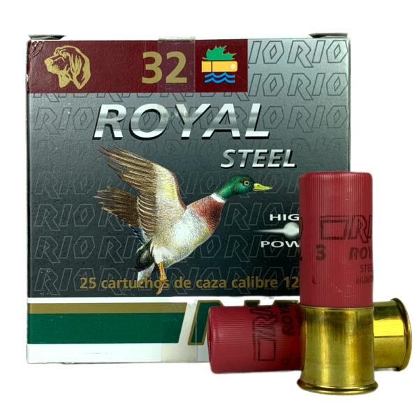Rio Royal Steel 12 Gauge 2-3/4" 1-1/8 oz 32 Gram #3 Steel Shot- Lead Free- Box of 25