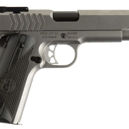 Ruger 6759 SR1911 Target 9mm Luger 9+1 5" Black Steel Barrel, Low-Glare Stainless Steel Serrated Slide, Low-Glare Stainless Steel Frame w/Beavertail, Deluxe Checkered G10 Grip, Right Hand