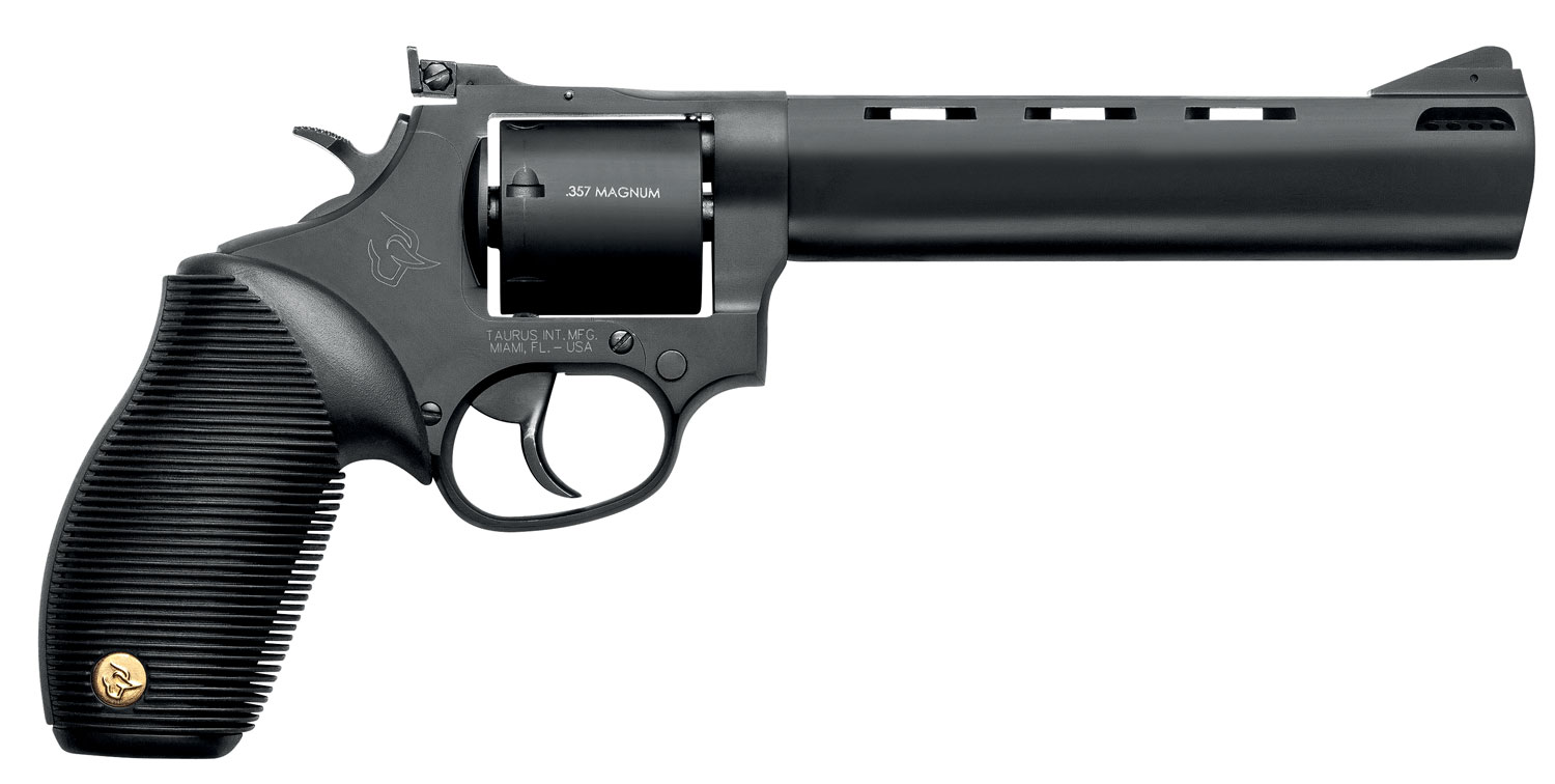Taurus 2-692061 692 Medium 38 Special +P/357 Mag/9mm Luger 7 Shot 6.50" Matte Black Vent Rib Barrel, Cylinder & Frame, Black Ribber Grip, Transfer Bar Safety, Exposed Hammer, 2 Cylinders
