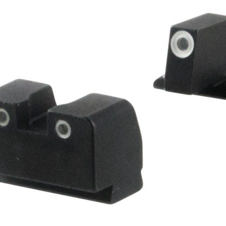AmeriGlo SG181 Optic Compatible Sight for Sig Sauer  Tall Suppressor Green Tritium White Outline Front Sight-Green Tritium White Outline Rear Sight