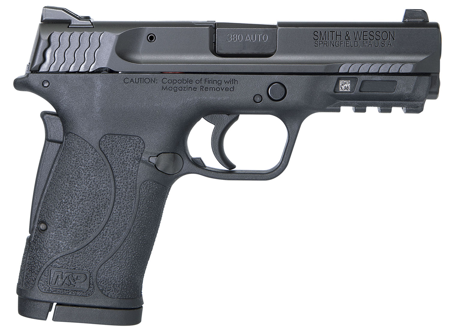 Smith & Wesson 180023 M&P Shield EZ 380 ACP 8+1 3.67" Barrel, Black Polymer Frame With Picatinny Acc. Rail, Black Armornite Stainless Steel Slide, Loaded Chamber Indicator, No Manual Safety