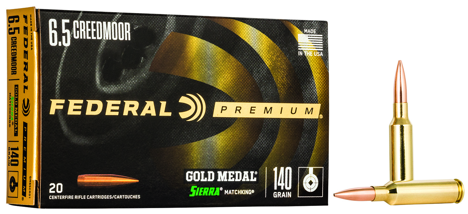 Federal GM65CRD1 Premium Gold Medal 6.5Creedmoor 140gr Sierra MatchKing BTHP 20 Per Box/10 Case