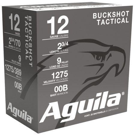 Aguila 1CHB1320 Buckshot  12Gauge 2.75" 00Buck Shot 25 Per Box/10 Case