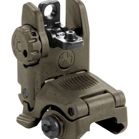 Magpul MAG248-ODG MBUS Sight Rear Olive Drab Green Polymer, Spring-Loaded Flip Up for AR-15/ M16