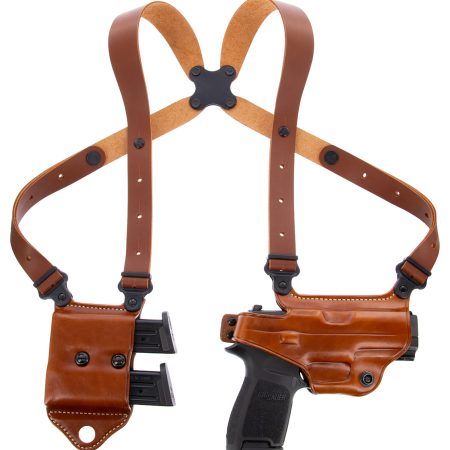 Galco MCII652 Miami Classic II Shoulder System Size Fits Chest Up To 56" Tan Leather Compatible w/S&W M&P Shield/Glock 43/43X Right Hand