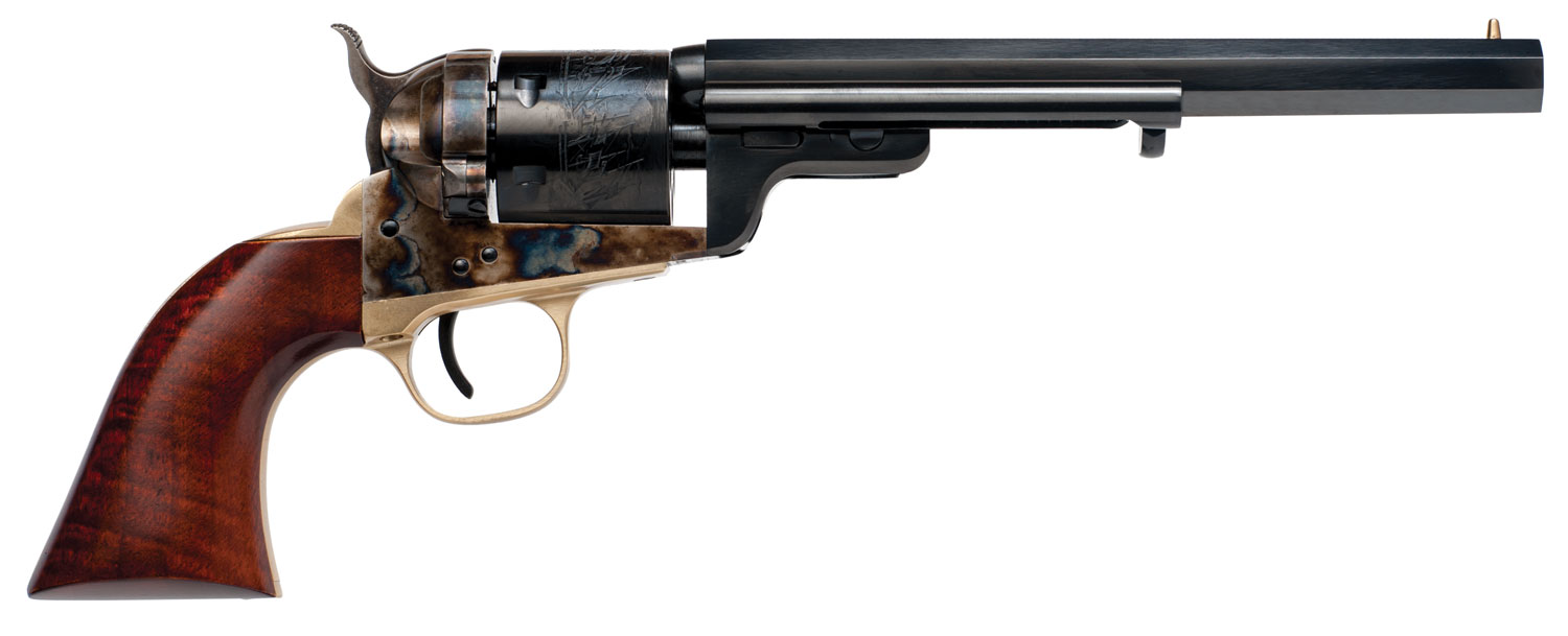 Cimarron CA925 1851 Richards-Mason 38 Special 6 Shot, 7.50" Blued Octagon Barrel & Cylinder, Color Case Hardened Steel Frame, Brass Bead Front Sight, Walnut Grip