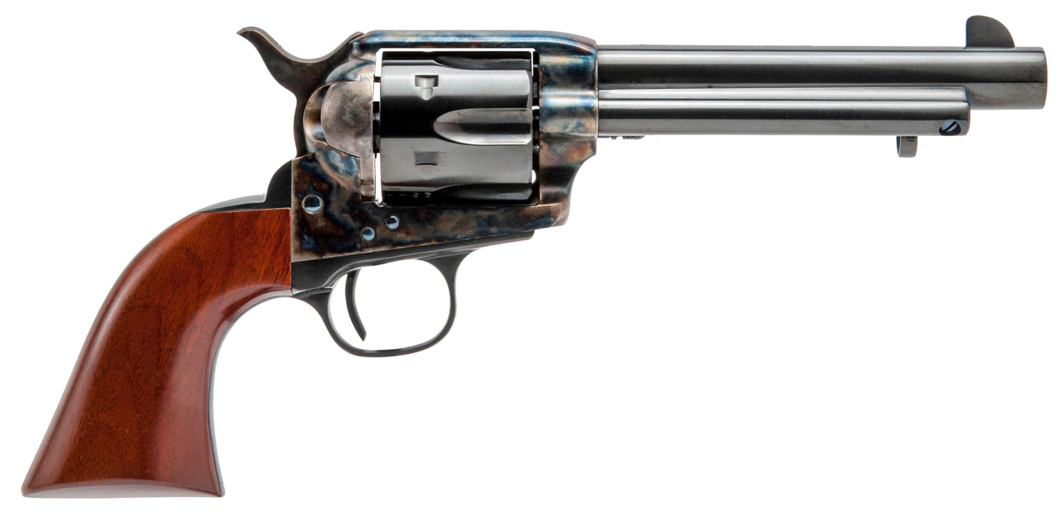 Cimarron MP411 Model P 45 Colt (Long Colt) 6 Shot 5.50" Blued Stainless Steel Barrel, Blued Cylinder, Color Case Hardened Steel Frame, Walnut Grip, Exposed Hammer
