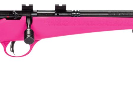 Savage Arms 13835 Rascal FLV-SR Youth 22 LR 1rd 16.12" Matte Blued Heavy Barrel, Matte Blued Carbon Steel Receiver, Pink Synthetic Stock, Right Hand