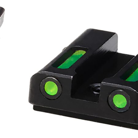 HiViz GLN325 LiteWave H3 Sight Set for Glock Green Tritium White Outline Front Sight-Green Fiber Optic Rear Sight