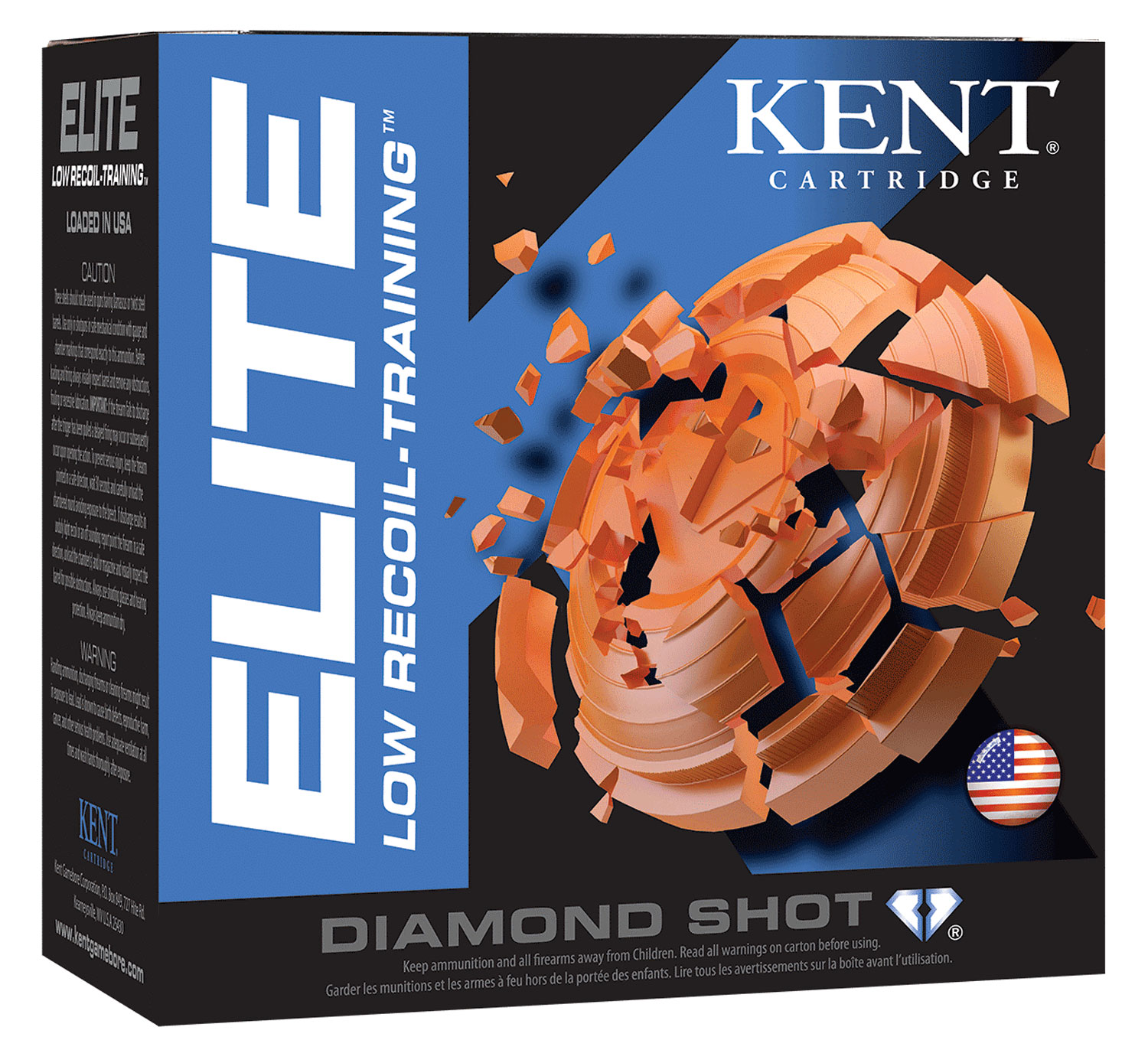 Kent Cartridge E122L208 Elite Low Recoil-Training 12Gauge 2.50" 3/4oz 8Shot 25 Per Box/10 Case