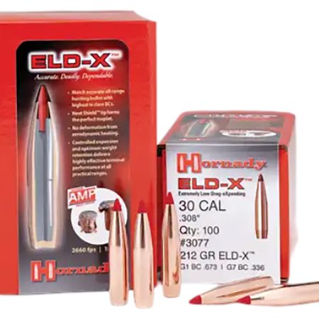 Hornady 3074 ELD-X  30 Cal .308 178 gr Extremely Low Drag eXpanding 100 Per Box/ 15 Case