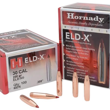 Hornady 3076 ELD-X  30 Cal .308 200 gr Extremely Low Drag eXpanding 100 Per Box/ 15 Case
