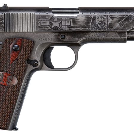 Thompson 1911BKOWC1 1911 Victory Girls 45 ACP 5" 7+1 Worn Black/Gray Cerakote Steel Checkered Wood w/US Logo Grip
