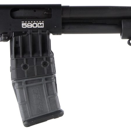 Mossberg 50208 590M Shockwave 12 Gauge Pump 2.75" 10+1 15" Matte Blued Heavy-Walled Barrel, Blued Stainless Steel Drilled & Tapped Receiver, Black Raptor Birdshead Grip